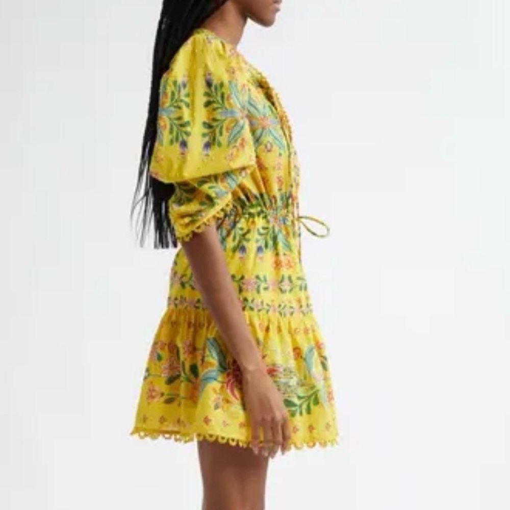 NWT Farm Rio Delicate Flowers Cotton Mini Dress reg $225 size XL - Picture 6 of 13